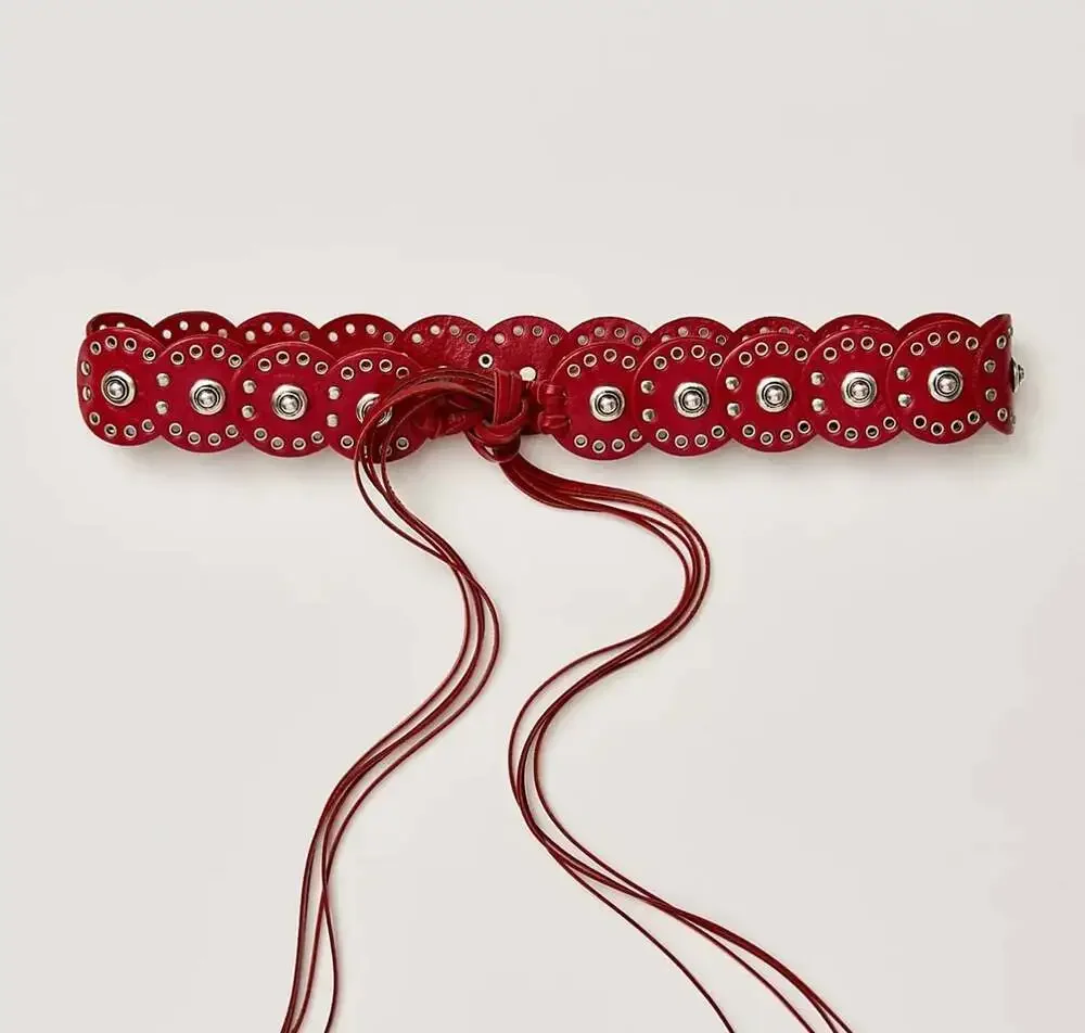 Free People Follow Your Arrow Wrap Belt in Red